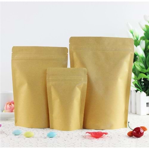 DOYPACK KİLİTLİ POŞET DIŞI KRAFT İÇİ ALÜMİNYUM 8,5 CM X 14,5 CM
