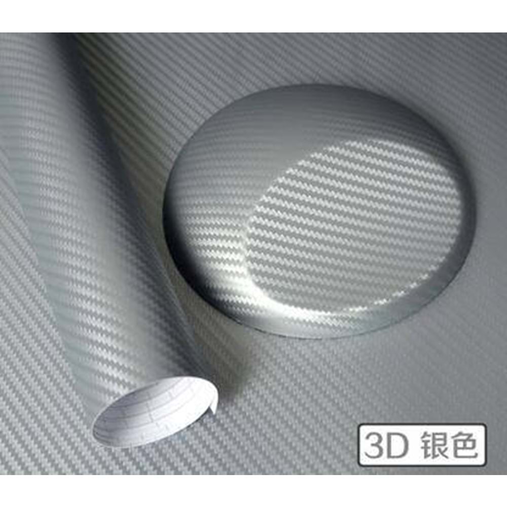 AUTOFOLYO 3D KARBON FOLYO GRİ HAVA KANALLI 152 CM X